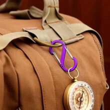 VENTDEPOT Mosquetones, MXTKE-001, 1Pza, 10kg, Forma S, Bloqueo Automático, Morado, Aleación de Aluminio. - Morado - Ver 5