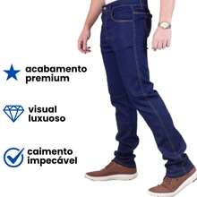 Kit With 2 Men's Heavy Duty Jeans Reinforced Elastane Lycra Immediate Shipping - 藍色 - 查看 2
