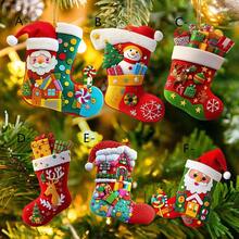 1pc Christmas Acrylic Flat Christmas Socks Santa Claus Snowman Elk DIY Christmas Tree Pendant, Christmas Party Banquet Banquet Decoration Accessories, Home Living Room Bathroom Hotel Living Room Decoration