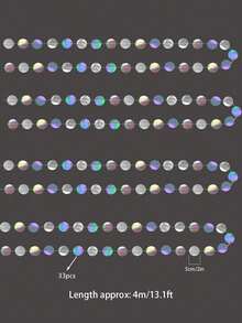 26.24 英尺/800 厘米 - 13.12 英尺/400 厘米 - 彩虹色派对装饰圆形花环 - 悬挂浮动背景 - 独角兽美人鱼生日派对用品 - 婚礼订婚单身派对欣快迪斯科舞蹈 - 情人节装饰 - 鐳射 - 查看 11