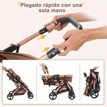 Carreola Para Bebés Con Portabebe, Carriola Para Bebé Bastón - Caqui - Ver 4