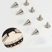 50/100/200pcs Punk Rivets, Cool Clothing, Bag, Hat DIY Crafting Cone Studs, Punk Style Rivet Accessories Screw Seats, Suitable For DIY Leather Crafts - 7mmx9.5mm Bullet Cone Studs And Metal Rivets - Multicolor - View 8