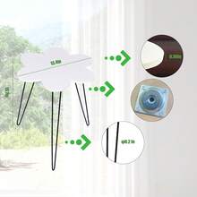 1pc White Flower Side Table, Waterproof & Scratch-Resistant, Detachable, Modern Minimalist Living Room Coffee Table, Bedroom Nightstand, Simple Storage Table - Multicolor - View 7