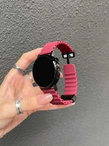 Dây đeo đồng hồ silicon từ tính 18mm, 20mm, 22mm, tương thích với Samsung Galaxy Watch 3/4/5/6/7, Watch Band GT6/5/4/3, Garmin, Amazfit và các thương hiệu đồng hồ khác. - Màu Đỏ Sâu - Xem 6