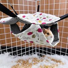 Small Animal Hideaway& Hammock, Cozy House With Roof For Small Pets To Sleep And Hide - Washable Pet Cave& Hideout Corner, Hanging Hammock Hideout Bed, Cage Accessories For Guinea, Hamster, Rat, Glider, Squirrel, Ferret, Kitten, Squirrel, Chinchilla