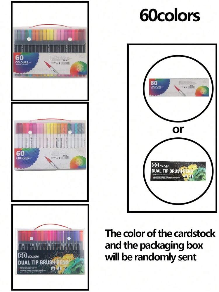 12/24/36/48/60/80/100/120PCS Dual Markers Double Point Fine & Brush Pen Sketch Colors Watercolor Drawing Professional Drawing Art Marker For School Supplied Students Stationery - Black - View 13