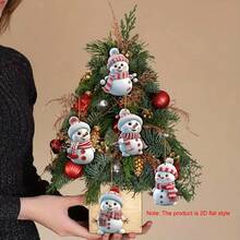 10pcs Holiday Snowman Acrylic Decorations - 2D Flat Style, Red & White Plaid Scarf, Hat And Gloves, Hanging Ornaments, Suitable For Christmas Tree, Ideal Holiday Gift, Christmas Tree Decorations | Holiday Decor Design | Flat Style Decor, Christmas Decorations Home Decor Room Decor