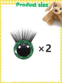 48 chiếc mắt an toàn 14mm bằng nhựa lấp lánh kèm lông mi và vòng đệm cho Amigurumi 7 màu mắt móc thủ công dùng để làm búp bê nhồi bông rối DIY - Nhiều màu - Xem 15