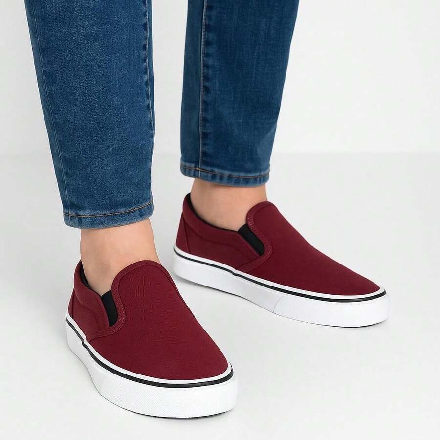 Women Canvas Shoes - Red Violet - View 1