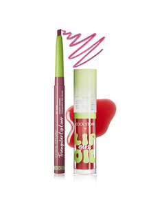 coolstory 2pcs Lip Makeup Set (Lip Liner Pencil + Lip Oil), Outline Lip Line With Pencil, Moisturizing & Nourishing Creamy Lip Oil