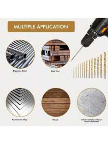 50/100pcs Titanium Coated High Speed Steel Drill Bit Set, 135° Tip Suitable For DIY Crafts, Woodworking, Carving And Jewelry Making - Size 1/25" To 1/8", Cylindrical Metal, Twist Drill Bits For Metal, Wood, Plastic, Fit For Home Improvement, Simple Tools, Convenient And Practical - Multicolor - View 4