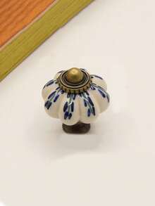 1/6 szt. Gałka do szuflady w stylu vintage, niebiesko-biała ceramiczna gałka do szafki, gałka do szafki w kształcie dyni, gałka do komody w stylu retro, uchwyt do okuć meblowych - uchwyt do szuflady w stylu vintage ze śrubami, nadaje się do szaf, szuflad i szafek - Wielokolorowe - Zobacz 15