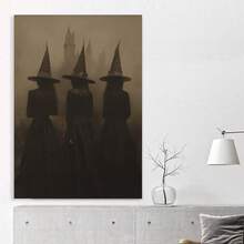 Framed Gothic Witches Art Occult Art Poster, Witchy Wall Art, Dark Academia Print, Pagan Décor, Gothic Dark Oil Painting - 框架 - 查看 3
