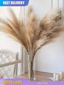 50/30/20/10 Pcs Artificial Reed Grass, Realistic And Fluffy, Suitable For Boho-Style Home And Wedding Decor, Ideal For Outdoor Weddings, Also Applicable For Home, Living Room, Outdoor, Wedding And Christmas Decoration - Brown - View 1