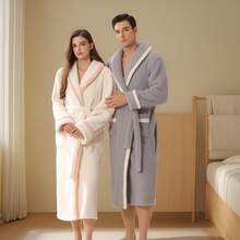 Plush Cloud Robe For Women & Men, Thick Shawl Collar Long Sleeve Fuzzy Sleepwear Loungewear, Warm, Fluffy & Soft Bathrobe, Couple Home Warm Sleepwear