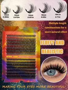 Halloween Makeup 280 Pieces Of Cluster Eyelashes, Single Cluster Eyelashes, Mixed 8-16mm Length, D-Curl Eyelash Extension, Natural Fluffy False Eyelashes, Hot Melt Self-Grafted Single Hair 50D+80D Soft Eyelashes DIY At Home, Dramatic Eyelash Extension Makeup Tools Are Reusable And Easy To Operate