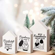 4张德语最佳友谊语录主题UV DTF转印贴纸，带有友谊语录艺术贴纸，适用于杯子、瓶子、DIY家具、玻璃器皿、瓶子和工艺品。 - 彩色 - 查看 7