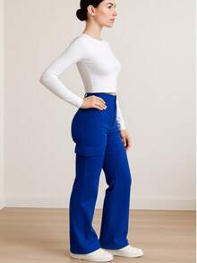 pantalon de cargo para dama ma1120 - azul real - Ver 2