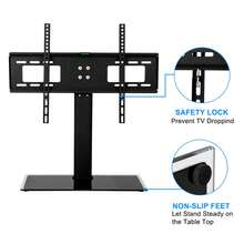 32-55" Single Column Desktop TV Stand TSD800 Load 40kg/Maximum VESA200*200/Height 3 Adjustable - Black - View 2