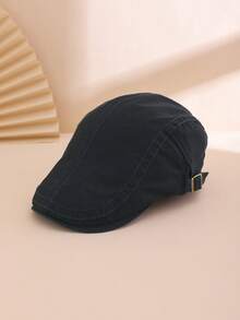 1pc Women's Solid Color Washed Retro Fashion Baseball Cap, Suitable For Daily Casual Outfits, All Seasons - Black - View 8