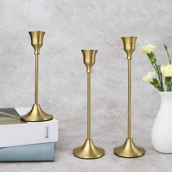 12个/6个/3个/套铁艺锥形烛台，装饰烛台 - 适用于婚礼、宴会、派对、壁炉装饰的烛台桌饰柱形烛台，也适用于婚礼、家居装饰、节日派对装饰等。