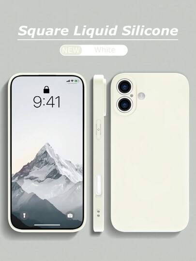 White Solid Color Liquid Silicone Phone Case Compatible With Samsung Galaxy S25 Ultra And 13/16 Pro Max/11, Fits Models A06/A16/A26/A36/A56/A15/A35/A55 And More, International Version, Not The Domestic Version Spring Gift