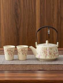 1套功夫茶具，家居客厅茶壶，茶杯，陶瓷茶具，1壶4杯 - 彩色 - 查看 9