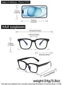 1/2/3/4副装男士夏季亚克力休闲时尚黑色长方形眼镜，适合日常阅读、工作通勤、电脑游戏、看电视和使用手机。 - 彩色 - 查看 10