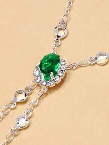 1 buc. Brățară de lux la modă cu cristal verde pentru femei, accesoriu de bijuterii, potrivită pentru ținute de petrecere de sărbători