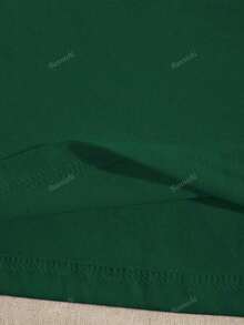 Women'S Casual Crew Neck T-Shirt With Purple Rose And Butterfly Graphic Print, Short Sleeve Regular Length Top For Spring And Summer, Ideal Birthday Or Holiday Gift, Ladies T Shirts-White And Navy Off-The-Shoulder Cropped Top ST Patrick' S Day - 墨綠色 - 查看 5