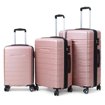 Juego de 3 maletas rígidas para equipaje de mano, con ruedas giratorias, cerradura TSA, ruedas de giro suave, maleta ligera y expandible para viajes