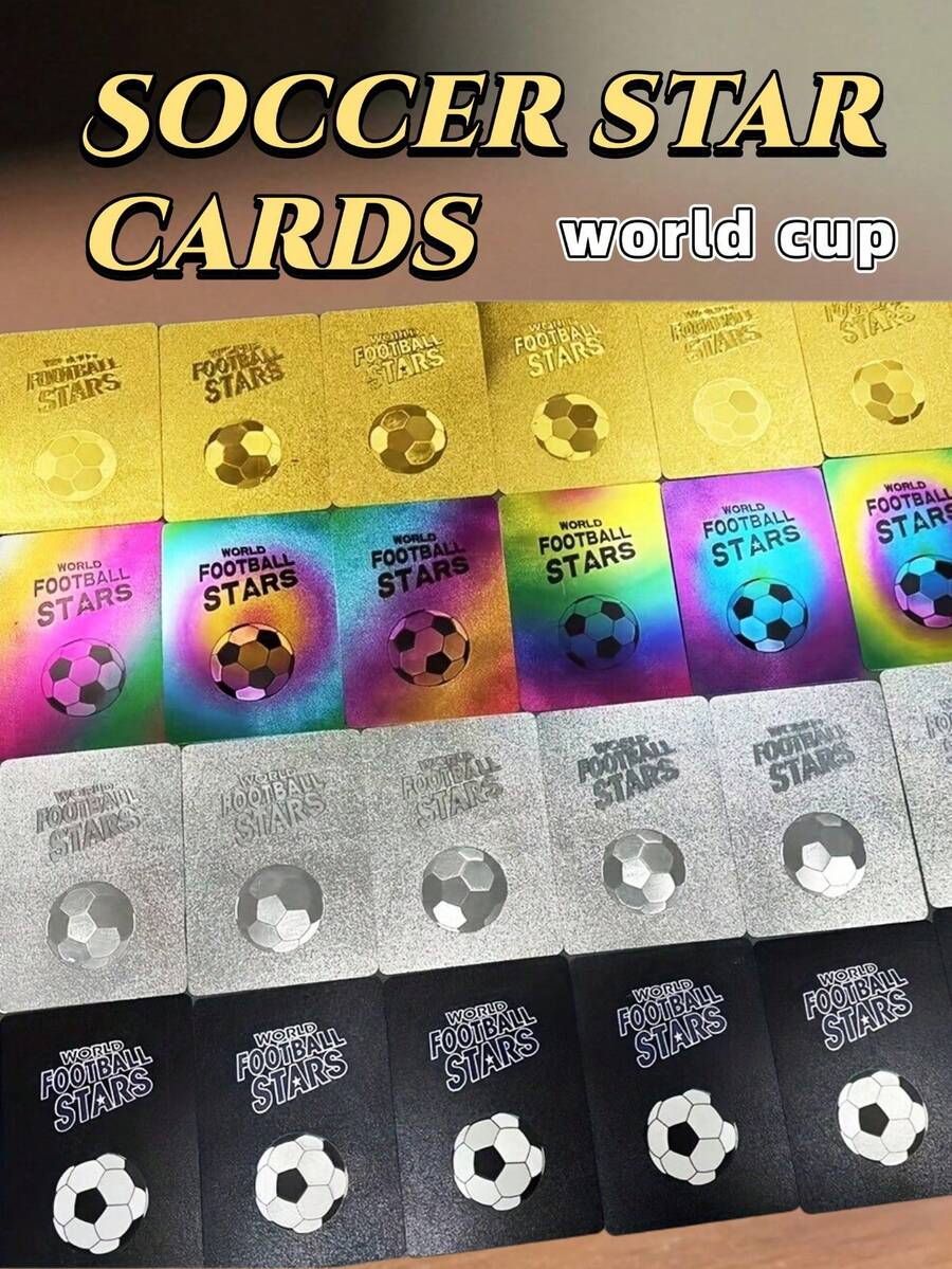 1pc 55 Football Star Trading Card Set, Social Interaction,Birt Hday,Christmas,New Year, Valentine's Day Gift,Random Co Lorful Pattern Box