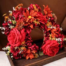 Women's Floral Headband, 3D Lifelike Flower Grass Hair Hoop, Rustic Artificial Rose Flower Crown Headpiece, Personalized Headwear For Party, Wedding, Holiday - 彩色 - 查看 3