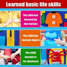 婴儿翻转学习板，感官发展活动板，多功能触觉玩具，可拆卸婴儿忙碌板，拼图学习玩具，培养认知能力 - 彩色 - 查看 8