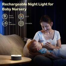 1 Stück Mini Fernbedienung Nachtlicht für Kinderzimmer, tragbare LED wiederaufladbare Nachttischlampe, 3 einstellbare Farben, geeignet für Kinderzimmer, Flur, Schlafzimmer, Badezimmer, Wohnzimmer, Kleiderschrank, einfache Installation, USB wiederaufladbar für Kinder und Erwachsene, Stillen, Schlafhilfe, batteriebetriebenes weiches Nachtlicht, dimmbare warme Nachttischlampe, sanfte Augenpflege