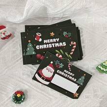 50pcs Christmas Green Scratch Cards, Blue Surprise Scratch Cards With Christmas Tree, Santa Claus Patterns, Party Prizes, Including Lucky Scratch Stickers, Cartoon Christmas Scratch Cards For Christmas Events, Handwritten Scratch Prize Cards For Students, Small Surprise Gifts For Christmas Parties