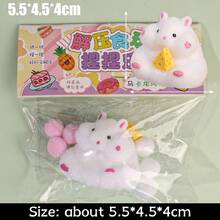 Cute Hamster Mochi Squishy Toy - TPR Soft Fuzzy - Stress Relief Squeeze Toys - Kids & Adults - 彩色 - 查看 9