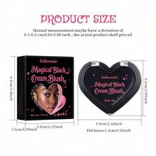 LAKERAIN Black Fairy Thermochromic Blush, Natural Long-Lasting Pigmented Multi-Use Cream Blush, Gothic Face Makeup For Halloween, Masquerade, Costume Party - đen - Xem 10