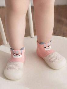 1 Pair Infant Silicone Soft Bottom Spring/Autumn Outdoor Sports Socks, Indoor Breathable Anti-Slip Walking Socks, For Baby Boys & Girls - 淺粉色 - 查看 2