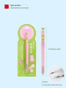 1pc Stress Relief Switch Pen - 0.5mm Smooth Writing Gel Pen With Fingertip Press, Anti-Anxiety Learning Tool, Quick-Drying Ink, Ins-Style Calligraphy Pen Suitable For Students, Relaxing Writing Assistance Tool | Fashionable Pen Body Design | Durable Plastic Pen - Black - View 9
