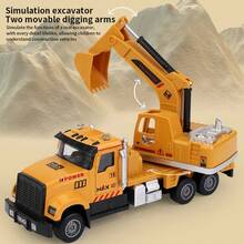 Alloy Construction Vehicles, Fire Truck Toys, Construction Crane Toy Series, Excavator, Mixer Truck, Bulldozer, Forklift, Dump Truck, Vehicles, With Lights And Sounds, Suitable As Birthday Gifts For Toddlers, Kids, Boys And Girls - Multicolor - View 5
