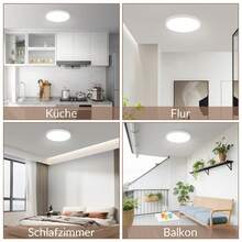 homefire Ceiling Lamp LED Ceiling Light Bathroom - 23CM Bedroom Lamp Flat 18W Black Hallway Lamp Ceiling IP44 Waterproof Bathroom Lamp 6000K Cold White Round Ultra Thin Kitchen Lamp For Kitchen Basement - 白色 - 查看 5