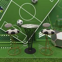 29 Inch Bar Stool Set - Counter Height Stool, Velvet Counter Stool, High Stool With Backrest And Metal Legs, Medieval Modern Bar Chair For Kitchen Island, Dining Room Chair - B-gold (football Print Bench) - View 7