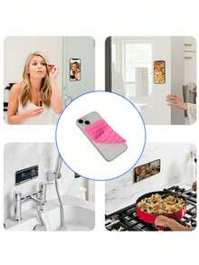 1 Stück doppelseitige Saugnapf Handyhalterung, Silikon Klebehalterung für Tablet, klebefrei Fotografie rutschfeste Saughalterung, multifunktionale doppelseitige Silikon Saugnapf Handyhülle, super starker Saugeffekt, stilvoller Tablet-Halter