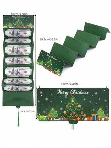 2025 Nowy banknot dolarowy Świętego Mikołaja z 10 gniazdami w czerwonej kopercie, świąteczna niespodzianka, skarbonka na przyjęcie, kartka z życzeniami dla dzieci