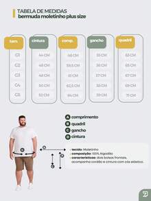 Kit 2 Bermuda Shorts Men's Plus Size Adjustable Sweatshirt - Ceniza y plomo - Ver 8