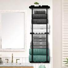 Bathroom Towel Storage Wall Mounted Towel Rack, 3-Layer Bathroom Decor Aesthetic Towel Racks For Bathroom Bath Towel Storage - Black - màu đen - Xem 6