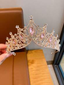 1件女款優雅閃亮全水鑽皇室公主皇冠髮箍，適用於舞會、婚禮、晚宴、生日、角色扮演、節日 - 彩色 - 查看 7