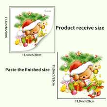 ملصق مقعد المرحاض لاحتفال عيد الميلاد مع الدب الجميل وشجرة عيد الميلاد، ديكور منزلي للحمام، ديكورات عيد الميلاد، ديكور الغرفة، ديكور الحائط، ملصقات الحائط، ملصقات عيد الميلاد المنزلية