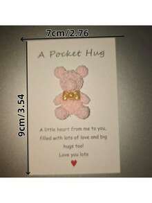 1/6/12 Pieces, Glitter Bear-Shaped Resin Gift, Water Cup Fridge Magnet Decoration DIY Pocket Hug Greeting Card, Rose Flower Little Bear Epoxy Resin Accessories, Cream Glue DIY Hair Accessory Hair Tie Pendant, Halloween Card, Funny Card, Greeting Card